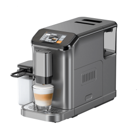 PSH16 Automatic Espresso Machine with TFT Touchscreen (4.3-inch display + digital gauge), 1500W 15-grind coffee, 20Bar dual boiler, built-in milk fro