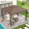 10' x 10' Gazebo Replacement Canopy 2 Tier Top UV Cover Pavilion Garden Patio Outdoor Coffee (TOP ONLY)