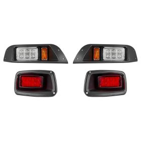 VEVOR Golf Cart Light Kit, 12 Volt, Street Legal LED Headlight and Tail Light Kit with Wiring Harness, Turn Signals, Hazard Light, Switch Horn, Brake