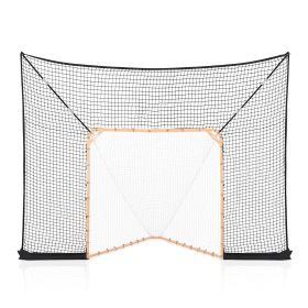 VEVOR Hockey and Lacrosse Goal Backstop, 12x9 ft Lacrosse Net with Extended Coverage, Quick Easy Setup Complete Accessories Training Net, Backyard La