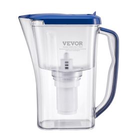 VEVOR Water Filter Pitcher, 9 Cup 5-stage Water Filter Dispenser, Fast Filtration System with Filter Change Indicator, No BPA, Lasts 3 Months or 40 G