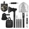 VEVOR Survival Shovel Survival Axe, 16-in-1 Camping Folding Shovels with Hatchet, Stainless Steel Tactical Shovel Hatchet Combo, Multifunctional Emer