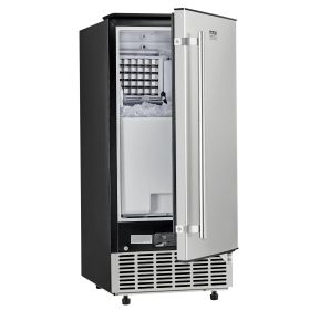 VEVOR Undercounter Built-in Ice Maker, 80 Lbs/Day Under Counter Ice Maker Machine with Reversible Door Stainless Steel, Freestanding Ice Maker for Co
