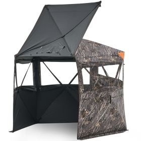 VEVOR Hunting Blind, 6-7 Person Ground Blinds with Carrying Bag, Portable Camouflage Tent, Reinforced Durable Concealed Shelter with Silent Zipper Do