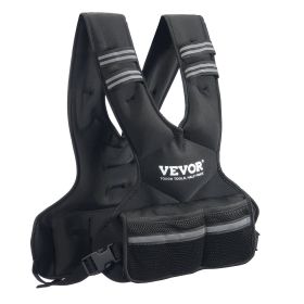 VEVOR Adjustable Weighted Vest, 11-20lb Weight Vest with 6 Ironsand Weights and Reflective Stripe, Body Weight Vest Exercise Set for Men Women, Worko