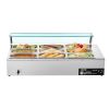 VEVOR Commercial Food Warmer, 1500W Electric Stainless Steel Steam Food Warmer with Glass Cover, 9-Pan Countertop Buffet Bain Marie with Soup & Perfo