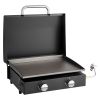 VEVOR Gas Griddle, 2 Burner Tabletop Griddle, 22 inch Portable Griddles Propane with Lid, Oil Drain Hole & Oil Collection Tray, 2 x 11000BTU Camping