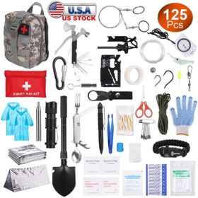 125 in 1 Survival Kits, Gifts for Men, Professional Survival Gear Equipment Tools First Aid Supplies for SOS Emergency Tactical Hiking Hunting Disast