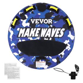 VEVOR Towable Tube for Boating, 340 lbs, 1-2 Riders Inflatable Boat Tubes and Towables, 51.8" Round Water Sport Towable Tube for Boat to Pull, Full N