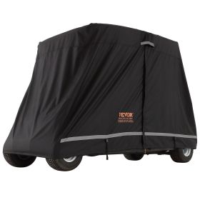 VEVOR 2+2 Passenger Golf Cart Cover, 600D Polyester Full Cover, Suitable for 2+2 Golf Carts, Waterproof, Sunproof, and Dustproof Outdoor Golf Cart Co