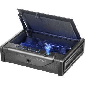 VEVOR Gun Safe for Pistols, Biometric Gun Safe with Three Quick Access Ways of Fingerprints, Passwords and Keys, Handgun Safe for 2 Pistols for Home,