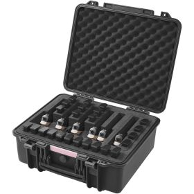 VEVOR Hard Pistol Cases with Pre-cut Lining, Waterproof & Dustproof Hard Gun Case for 6 Pistol, 19.3×17.1×8.3 in Lockable Pistol Case, Black
