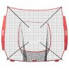 VEVOR 7x7 ft Baseball Softball Practice Net, Portable Baseball Training Net for Hitting Batting Catching Pitching, Backstop Baseball Equipment Traini