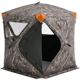 VEVOR Hunting Blind, 270° Ground Blind, 1-2 Person Pop Up Deer Blind for Hunting with Carrying Bag, Portable Resilient Hunting Tent, 3 Horizontal Win