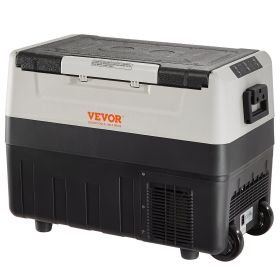 VEVOR Car Refrigerator, 12 Volt Car Refrigerator Fridge, 48 QT/45 L Dual Zone Portable Freezer, -4-50 Fahrenheit Adjustable Range, 12/24V DC and 100-