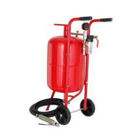 VEVOR 10Gal/40L Sandblaster Equipped with Nozzle Shut-Off Valve Pressure Gauge Ceramic Nozzle 2.5m Hose Filling Funnel Watertrap 6\" Rubber Wheels Gr"