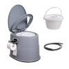VEVOR Portable Toilet for Camping, Porta Potty with 1.3 Gal Detachable Inner Bucket & Removable Paper Holder, Commode with Dual Lids, Travel Toilet f