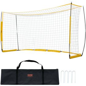 VEVOR Portable Soccer Goal, 12x6 ft Adults Kids Backyard Soccer Net, Large Practice Soccer Net, Steel Fiberglass Structure Training Goal Set, All-Wea