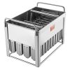 VEVOR Commercial Popsicle Moulds, 40PCS Round-Head Ice Pop Moulds with Double Slot, Stainless Steel Ice Lolly Popsicle Moulds, Ice Cream Maker Mould