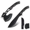 VEVOR Hunting Knife and Hatchet Axe Combo Set with Sheath, Fixed Blade Tactical Knife and Camping Axe, Stainless Steel Survival Knife and Camping Hat