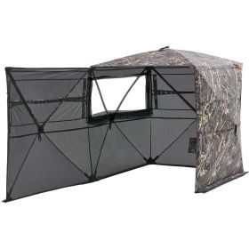 VEVOR Hunting Blind, 4-5 Person See Through Ground Blinds with Carrying Bag, 360 Degree Portable Camouflage Tent, Durable Concealed Shelter with Sile