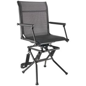 VEVOR Hunting Chair, 360° Silent Swivel, Foldable Lightweight Portable Blind Chair, Heavy-Duty Steel Frame Ground Stool Seat, with Armrest, Adjustabl