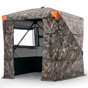 VEVOR Hunting Blind, 4-5 Person See Through Ground Blinds with Carrying Bag, 270 Degree Portable Camouflage Tent, Durable Concealed Shelter with Sile
