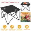 Portable Folding Camp Table 18.5"×18.5" – Ultralight 2 lb, 44 lb Load, 600D Oxford Top, Built-in 2 Cup Holders, Pop-Up Setup, Mini Square Table for P