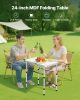 VEVOR Folding Camping Table, Adjustable Height Portable Side Tables, Aluminum MDF Beach Table with Mesh Layer, Carrying Handle, Lightweight Compact f