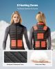 VEVOR Heated Vest, Women Electric Heating Vest with 16000 mAh Battery Pack, 8 Heating Zones Lightweight Rechargeable Winter-Vest with 3 Levels, for O