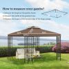 10' x 10' Gazebo Replacement Canopy 2 Tier Top UV Cover Pavilion Garden Patio Outdoor Coffee (TOP ONLY)