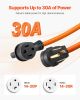VEVOR 50 ft Dryer Extension Cord, 4-Prong NEMA 14-30P to 14-30R Dryer Cord, 125V/250V, STW 10AWG/4C, 30A, Pure Copper Wire Cable with Black Non-woven