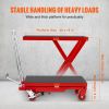 VEVOR Hydraulic Lift Table Cart, 500lbs Capacity 28.5" Lifting Height, Manual Single Scissor Lift Table with 4 Wheels and Non-slip Pad, Hydraulic Sci