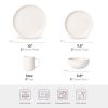 12-Piece Stoneware Dinnerware Sets with Mugs | Microwave & Dishwasher Safe | Non-Toxic Dinner Plates Bowls Set | Stackable Matte Glaze Kitchenware fo