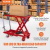 VEVOR Hydraulic Lift Table Cart, 500lbs Capacity 28.5" Lifting Height, Manual Single Scissor Lift Table with 4 Wheels and Non-slip Pad, Hydraulic Sci