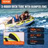 VEVOR Towable Tube for Boating, 1-3 Riders Inflatable Towable Tube with Bumper Fins, 510 lbs Water Sport Towable Tubes for Boats to Pull, Full Nylon