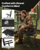VEVOR Hunting Chair, 360° Silent Swivel, Foldable Portable Blind Chair, Heavy-Duty Steel Frame Ground Stool Seat, with Armrests, Adjustable Carry Str