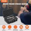 VEVOR Hard Pistol Cases with Pre-cut PU Foam, Waterproof & Dustproof Hard Gun Case for 1 Pistol, 12.59×9.01×4.4 in Lockable Pistol Case, Black