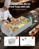 VEVOR Commercial Food Warmer, 1500W Electric Stainless Steel Steam Food Warmer with Glass Cover, 9-Pan Countertop Buffet Bain Marie with Soup & Perfo