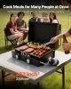 VEVOR Gas Griddle, 2 Burner Tabletop Griddle, 22 inch Portable Griddles Propane with Lid, Oil Drain Hole & Oil Collection Tray, 2 x 11000BTU Camping
