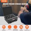 VEVOR Hard Pistol Cases with Pre-cut Lining, Waterproof & Dustproof Hard Gun Case for 6 Pistol, 19.3×17.1×8.3 in Lockable Pistol Case, Black