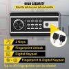 VEVOR Safe Box, 2.1 CU.FT Fingerprint Safe Box for Money with 2 Keys & Digital Keypad, Q235 Steel Safe Box for Storing Cash, Jewelry, Pistols, Docume