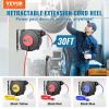 VEVOR Retractable Extension Cord Reel, 30 FT, Heavy Duty 16AWG/3C SJTOW Retractable Power Cord Reel with Lighted Triple Tap Outlet 10 Amp Circuit Bre