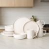 12-Piece Stoneware Dinnerware Sets with Mugs | Microwave & Dishwasher Safe | Non-Toxic Dinner Plates Bowls Set | Stackable Matte Glaze Kitchenware fo