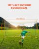VEVOR Portable Soccer Goal, 12x6 ft Adults Kids Backyard Soccer Net, Large Practice Soccer Net, Steel Fiberglass Structure Training Goal Set, All-Wea