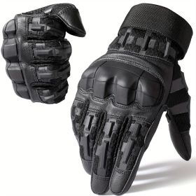 Tactical Gloves for Men - Touch Screen, Non-Slip, Full Finger Protection for Shooting, Airsoft, Military, Paintball, Motorcycle, Cycling, Hunting, Hi (Color: Black, size: M)