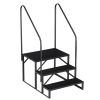 Hot Tub Steps Outdoor, 2 RV Steps with Handrail, Portable RV Stairs 3 Step, Heavy Duty Truck Camper Steps Ladders for Travel Trailers, 5th Wheel, Mot