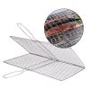 1pc Stainless Steel Vegetable BBQ Grilling Basket; Easy To Clean Grill Basket; Grill Accessories; Portable Folding Fish Grilling Basket With Removabl